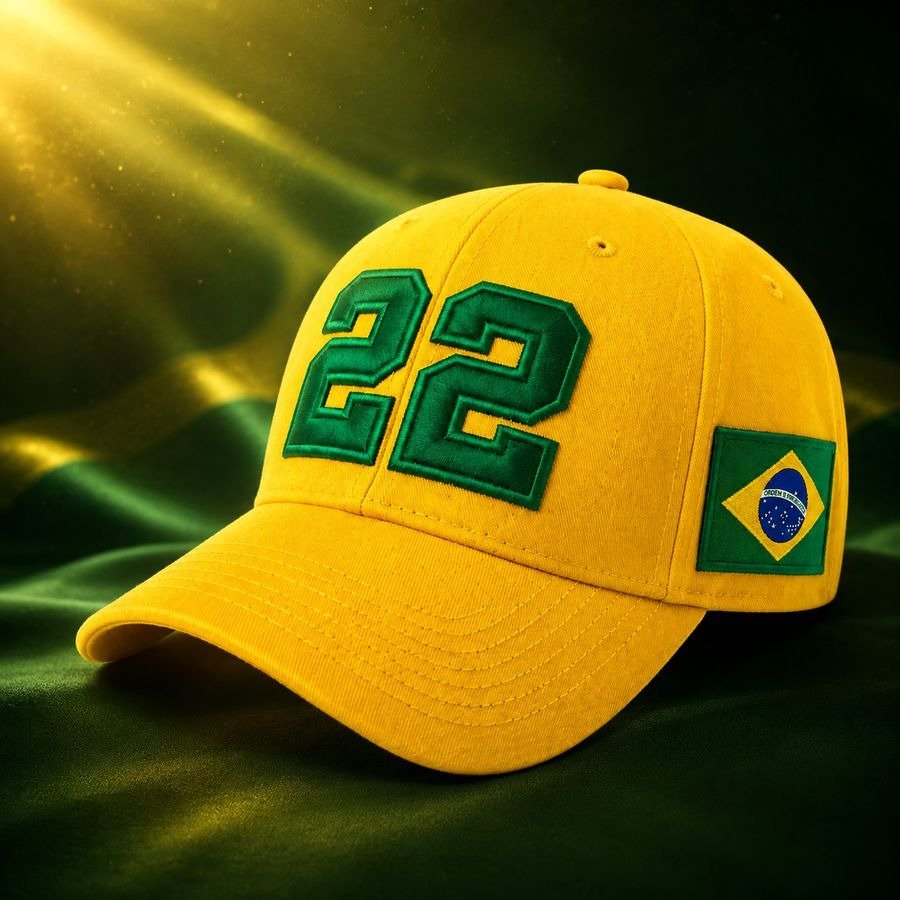 Boné amarelo Brasil 22